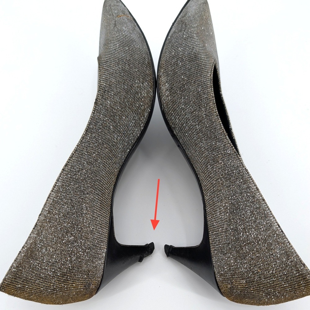 Saint Laurent Metallic Galaxy Glitter Pointed Toe Kitten‎ Heel Charlotte 55  38 - Picture 8 of 8